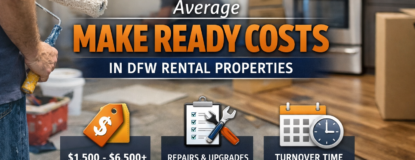 Average make ready costs in DFW rental properties including painting, flooring, and repairs