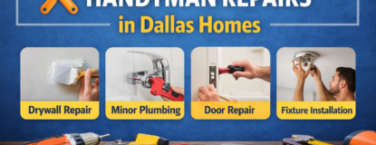 Common handyman repairs in Dallas homes including drywall, plumbing, door repair, and fixture installation